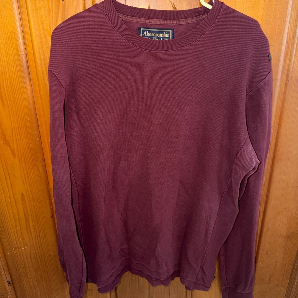 Abercrombie & Fitch Men's Maroon Crewneck Sweater